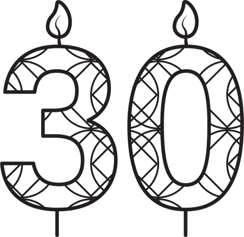 Transparent Number 30 Birthday Candle Design on Transparent Background - Download Free Stock Videos Pikwizard.com
