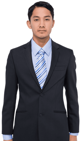Serious Biracial Businessman on Transparent Background for Corporate Use