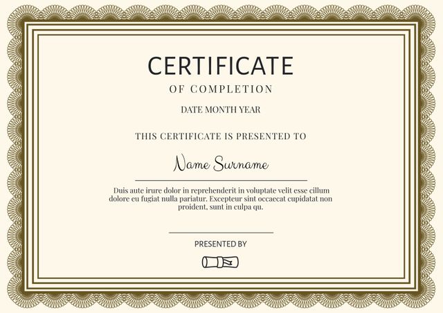 Elegant Certificate Template for Awards and Various Recognitions - Download Free Stock Templates Pikwizard.com