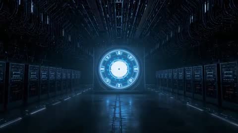 Futuristic Energy Interface Illuminating Digital Corridor