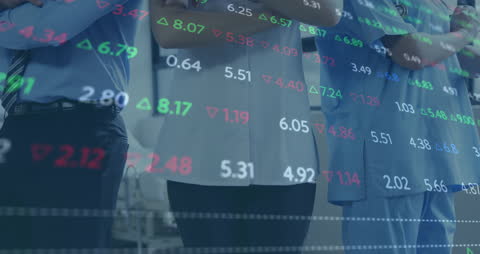Team Analyzing Global Stock Market Trends
