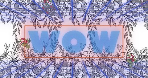 Digital Art 'Wow' Text Surrounded by Floral Stencil Designs - Download Free Stock Images Pikwizard.com
