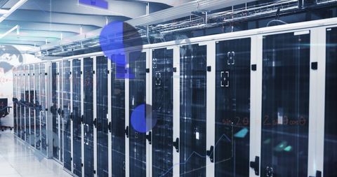Modern Data Center Servers with Digital Overlay - Download Free Stock Images Pikwizard.com