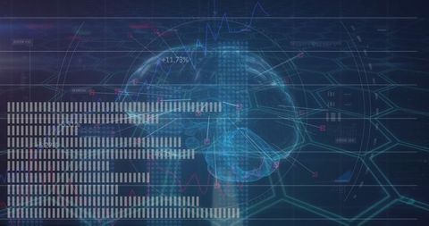 Futuristic Brain Model with Data Streams and Analytics Interface