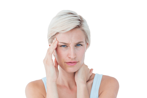 Blonde Woman with Headache and Neck Pain on Transparent Background - Download Free Stock Videos Pikwizard.com