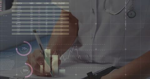 Doctor Analyzing Statistics with Technology in Modern Healthcare