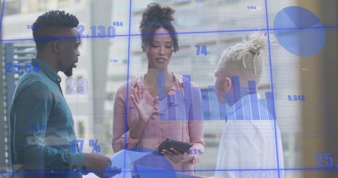 diverse team analyzing business growth data with technology - Download Free Stock Images Pikwizard.com