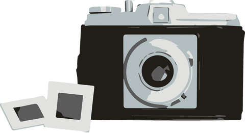Retro Digital Camera Illustration on Transparent Background for Creativity