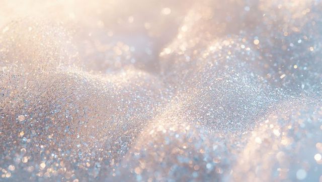 Shimmering iridescent glitter texture macro with soft bokeh metallic sparkle pastel hues