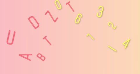 Vibrant Abstract Letters and Numbers on Gradient Background - Download Free Stock Images Pikwizard.com