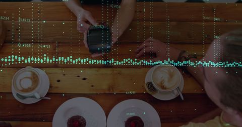 Digital Payment Concept with Financial Data Overlay - Download Free Stock Images Pikwizard.com