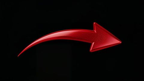 Glorious curved arrow in mystical digital dimensional space curved to right side