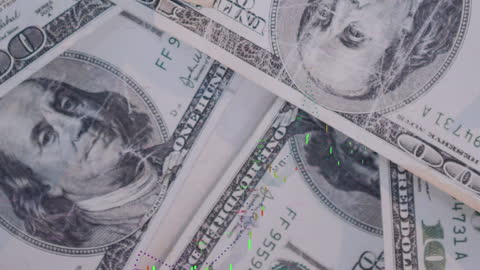 American Dollars and Financial Data Concept Visual