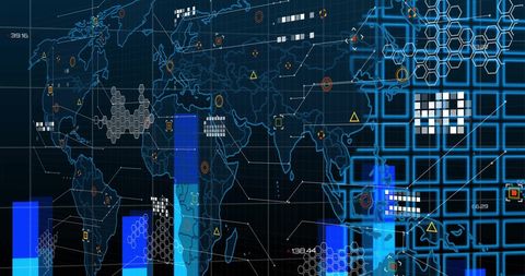 Global Data Analytics with World Map and Graphs - Download Free Stock Images Pikwizard.com