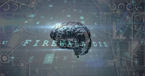 futuristic brain amidst digital network overlay - Download Free Stock Images Pikwizard.com