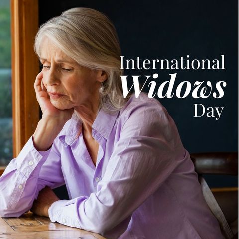 reflective older woman commemorating international widows day - Download Free Stock Templates Pikwizard.com