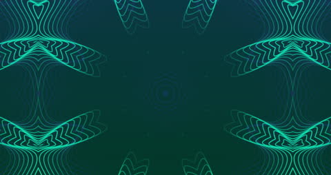 Hypnotic Kaleidoscope Animation with Glowing Shapes