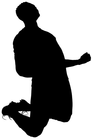 Silhouette of Male Football Player Activity on Transparent Background