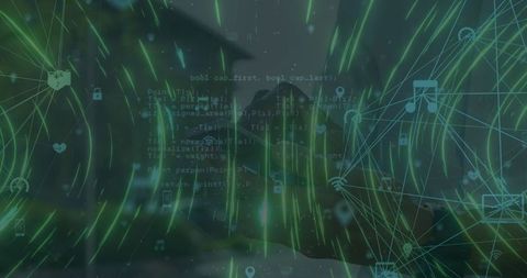 futuristic technology with digital code overlay - Download Free Stock Images Pikwizard.com