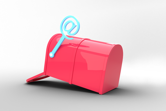 Transparent Illustration of Pink Mailbox with Blue At Sign - Download Free Stock Videos Pikwizard.com