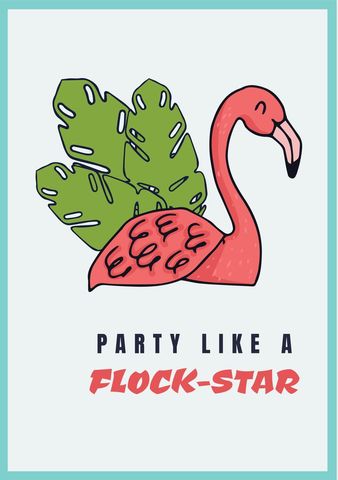 Tropical Flamingo Invitation for Summer Events - Download Free Stock Templates Pikwizard.com