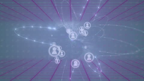 Futuristic Network of Connections in Blue Digital Space