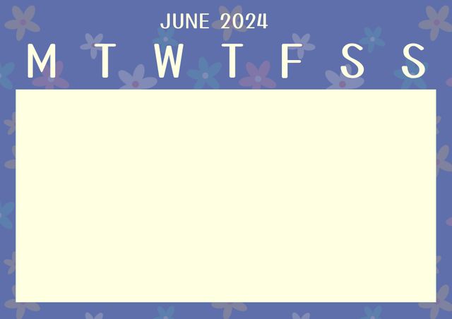 Floral June 2024 Calendar Template with Minimalist Design - Download Free Stock Videos Pikwizard.com