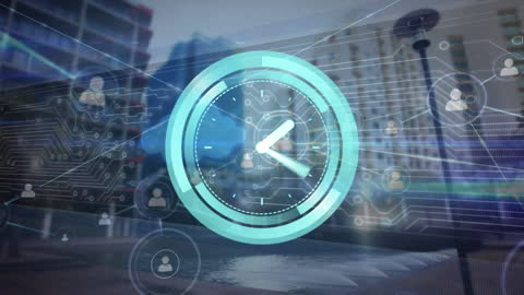 Digital Network and Connectivity in Futuristic Urban Skyline