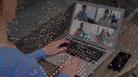 Digital Networking and Cyber Data Processing Concept