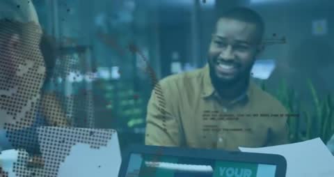 Innovative Coding Team Collaborating on Data Project in Modern Office