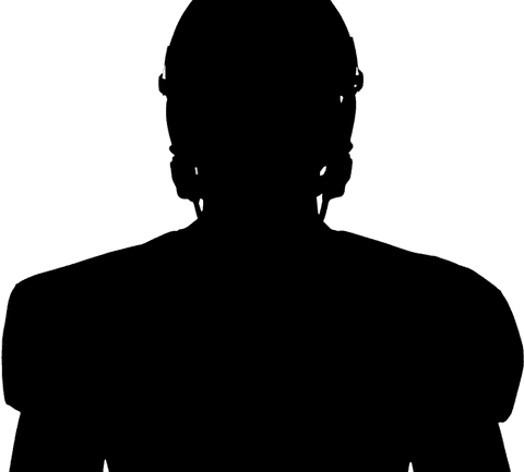 Transparent shadow silhouette of american football player