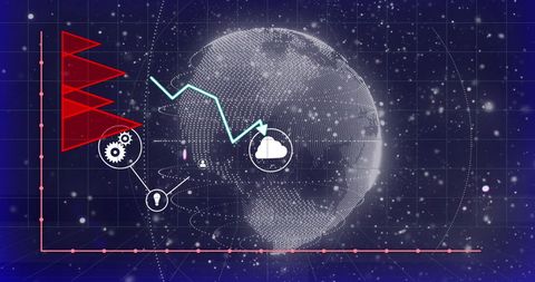 Digital Global Interface with Data Processing Metrics - Download Free Stock Images Pikwizard.com