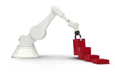 robot arm lifting stack of red blocks on transparent background - Download Free Stock Videos Pikwizard.com