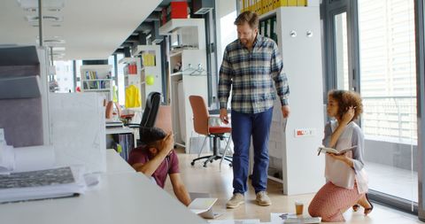 Modern Office Collaboration with Diverse Team in Business Setting