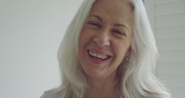 Happy Senior Woman with White Hair Smiling - Download Free Stock Images Pikwizard.com