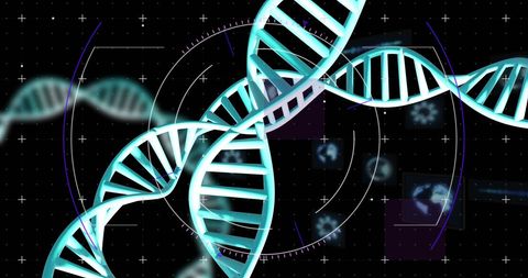 Spinning DNA Strands with Data Processing Elements - Download Free Stock Images Pikwizard.com