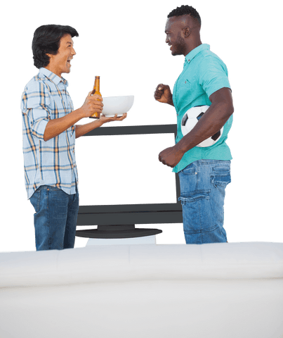 Transparent Image of Joyful Football Fans Celebrating Together