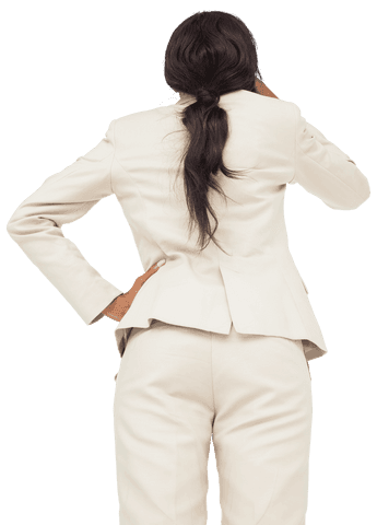 Businesswoman in Suit from Behind on Transparent Background