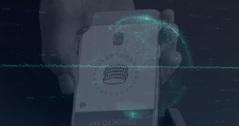 Global Digital Transaction Network Concept with Tech Elements