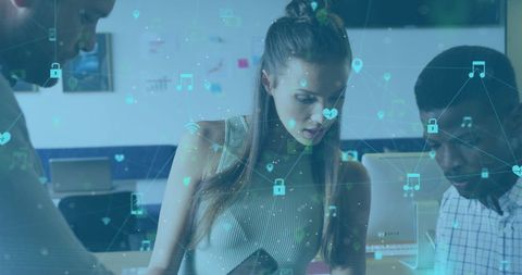 Digital Collaboration in Modern Office with Networking Overlay