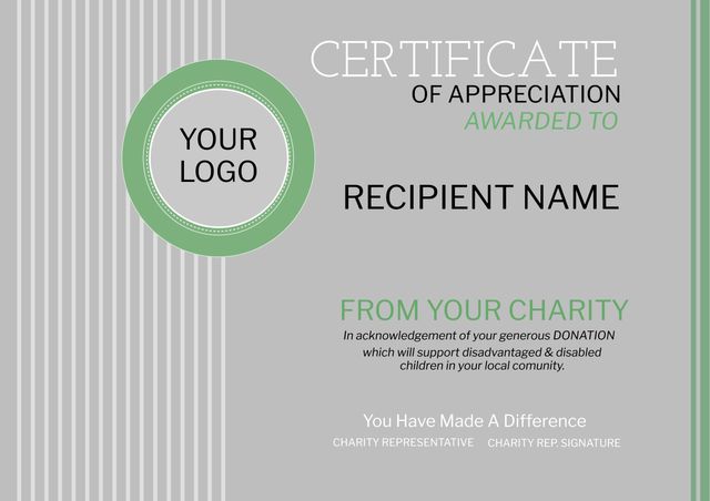 Modern Certificate Template for Appreciation and Recognition - Download Free Stock Templates Pikwizard.com