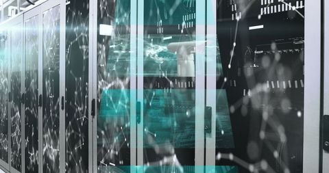 Futuristic Data Center with Digital Network Visualization - Download Free Stock Images Pikwizard.com