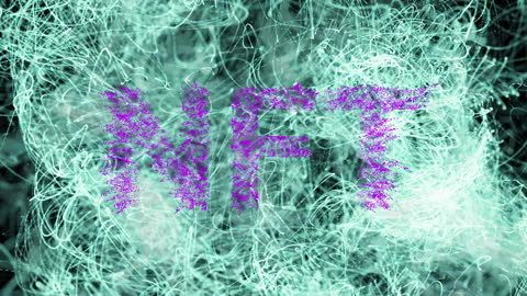 NFT Text Animation with Glowing Light Effects