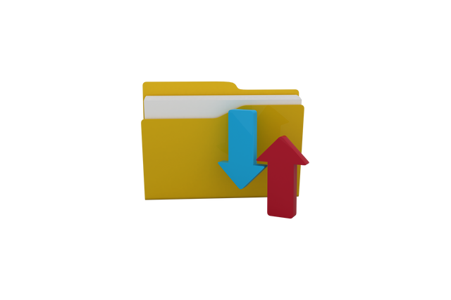 Transparent Yellow Folder Icon with Red and Blue Arrows Isolated on Transparent Background - Download Free Stock Videos Pikwizard.com