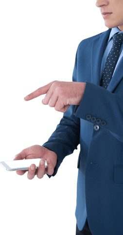 Transparent View: Businessman Gesturing with Smartphone - Download Free Stock Videos Pikwizard.com