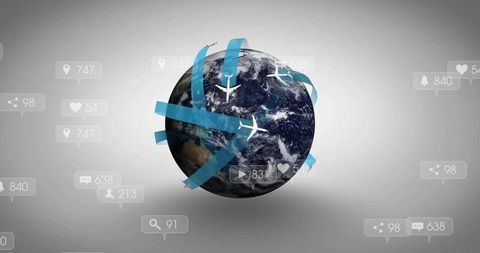 Global connectivity with flight path and digital notifications