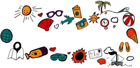 Colorful Travel Icons on Transparent Background for Vacations - Download Free Stock Videos Pikwizard.com