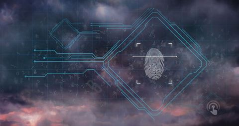 Digital Fingerprint Security on Circuit Board - Download Free Stock Images Pikwizard.com