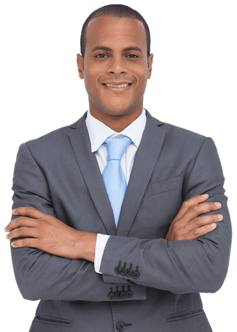 Confident Young Businessman With Transparent Background