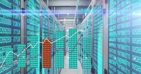 Cyber Security Data Visualization in High-Tech Server Room - Download Free Stock Images Pikwizard.com